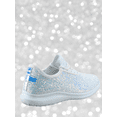 thumbnail image 2 of Zone1k Little Girl Big Girl Glitter Sparkle Comfort Light Weight Slip On Flat Sneaker Shoes ( White, 13), 2 of 4