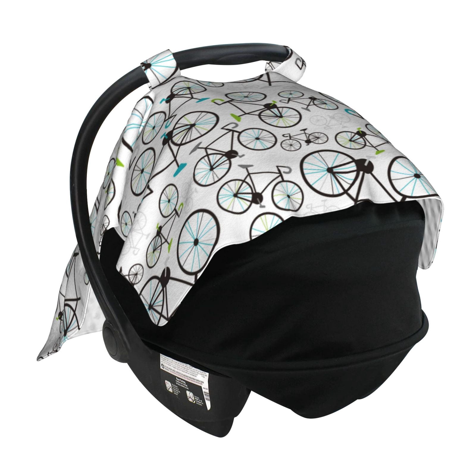 Car Seat Cover Baby - Bicycle Breathable Infant Car Seat Cover for Baby Carseat, Lightweight Comfort Baby Essentials Must Haves Newborn Stuff for Girl Boy