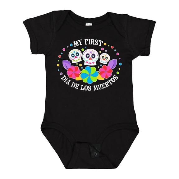 Inktastic My 1st DÃÂa De Los Muertos with Sugar Skulls and Flowers Boys or Girls Baby Bodysuit