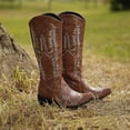 thumbnail image 4 of XZNGL Women Fashion Embroidery Riding Boots Casual Warm Middle Heels Middle Tube Boots Shoes, 4 of 9
