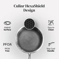 thumbnail image 2 of 9 Inch Hexagon Surface Hybrid Nonstick Stainless Steel Frying Pan with Glass Lid, Oven and Dishwasher Safe, 2 of 6
