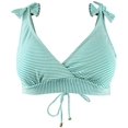 thumbnail image 5 of Ralph Lauren AQUAMARINE Stripe Underwire Surplice Swim Top, US 16, 5 of 10
