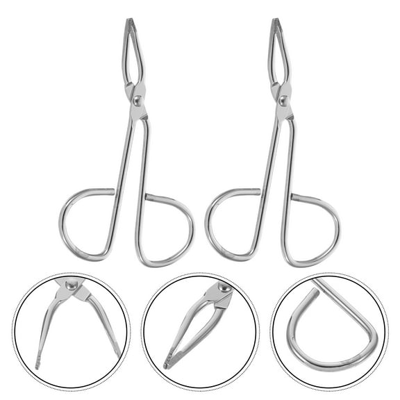 LULULION 2PCS Eyebrow Tweezers Tip Stainless Steel for Men Facial Hair Grooming