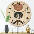 thumbnail image 2 of Designart 'Retro Shapes Abstract Moons and Suns' Modern Wood Wall Clock, 2 of 5