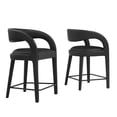 thumbnail image 2 of Modway Pinnacle 24.5" Upholstered Faux Leather Counter Stool in Black (Set of 2), 2 of 10
