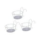 thumbnail image 3 of 3x Cesta colgante de hierro para colgar sobre la barandilla, soporte para macetas, estante contenedor de metal Blanco, 3 of 9