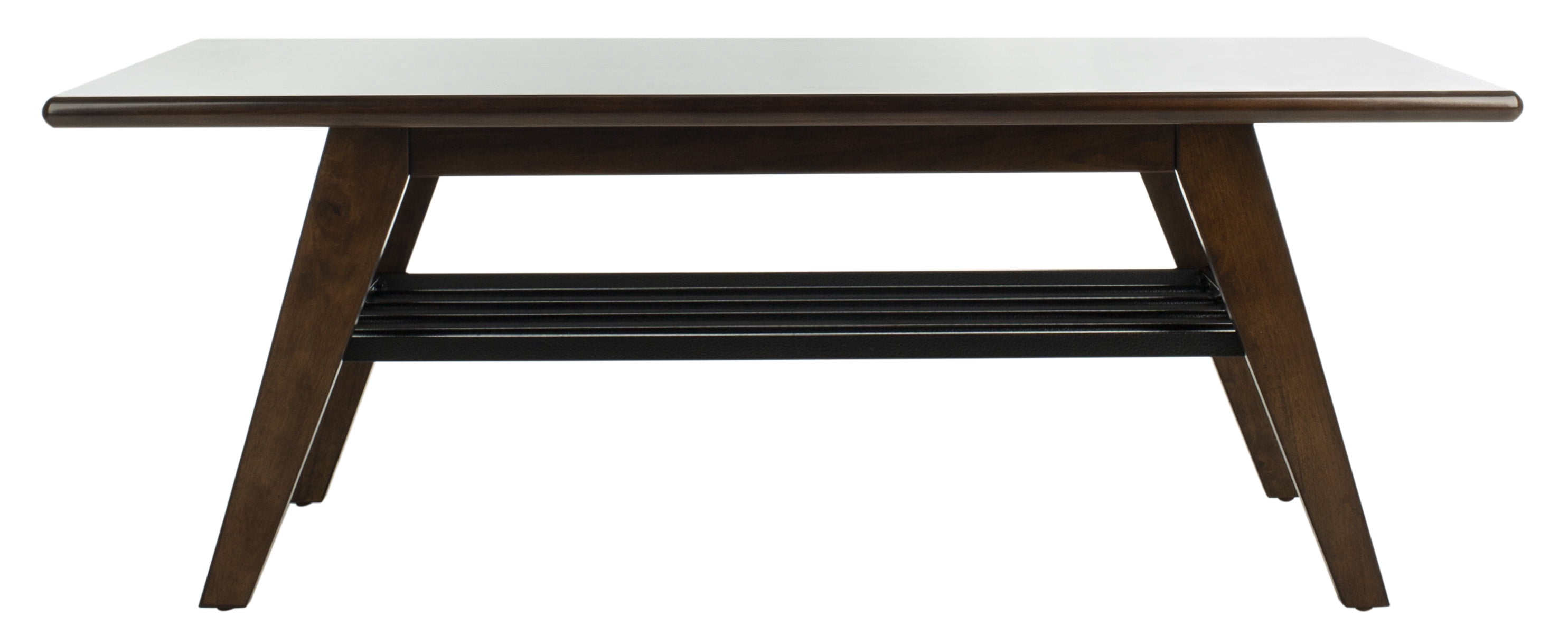 SAFAVIEH Seth 2 Tier Solid Traditional Coffee Table, Dark Walnut