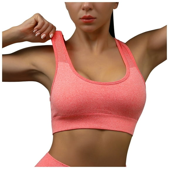 IWRICH Sports Bras for Women Athletic High Support Plus Size Sports Bra Workout Running Tops Red S