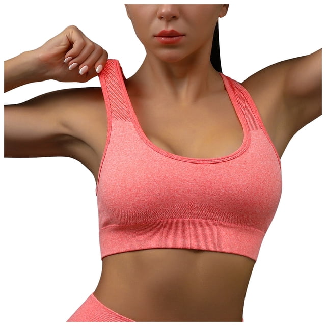 FhsagQ Bra Womens Bras Crotchless Medium Impact Sports Bras for Women Workout Crop Tops with Removable Pads Yoga Racerback Bra Bras for Women with Robe Crotchless Womens Bras with Robe Red L