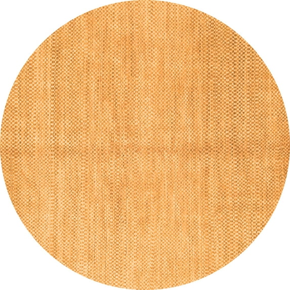 Ahgly Company Indoor Round Solid Orange Modern Area Rugs, 6' Round