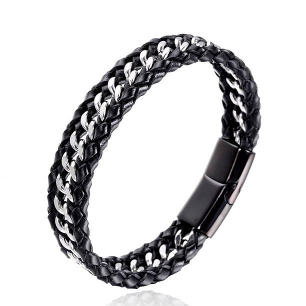 Qarigey de aleación para hombre, reemplazo desmontable portátil, cadena de muñeca de moda para niños, adorno de joyería, regalo de Ropa, zapatos y accesorios Miscelánea Negro Qarigey AP015050-02
