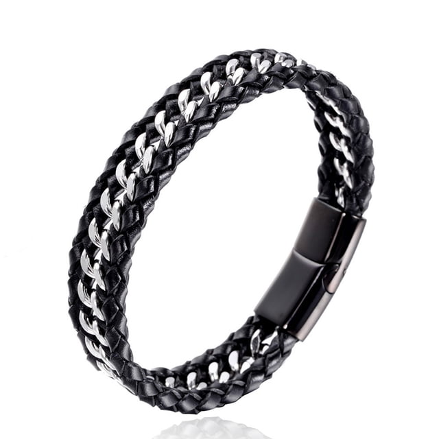 Qarigey de aleación para hombre, reemplazo desmontable portátil, cadena de muñeca de moda para niños, adorno de joyería, regalo de Ropa, zapatos y accesorios Miscelánea Negro Qarigey AP015050-02