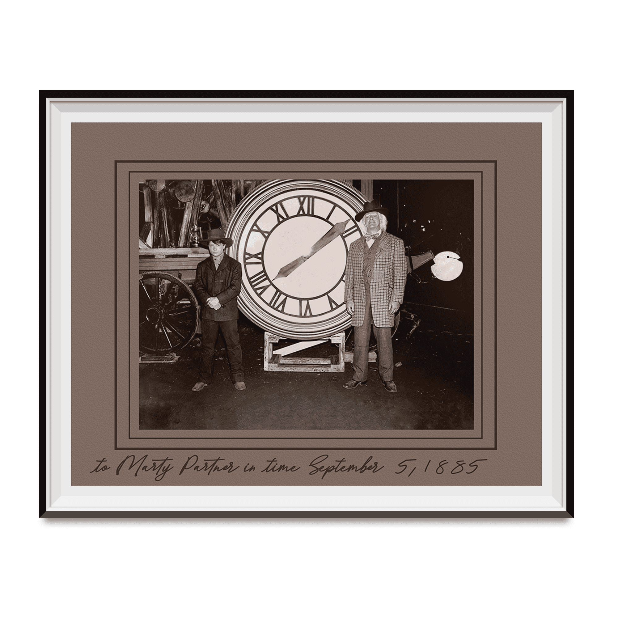 Marty McFly And Doc Brown 1885 Clock Photo Back To The Future III Prop