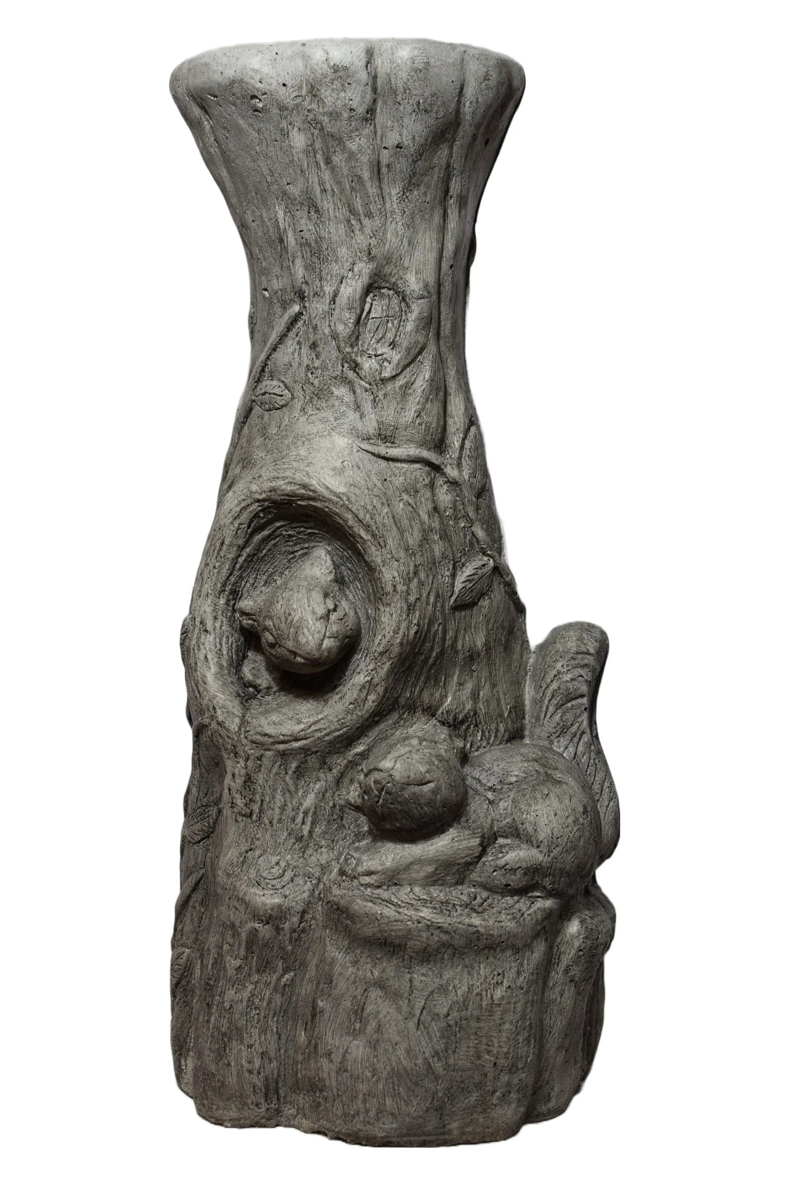 Solid Rock Stone Works Freestanding Wood Squirrel Birdbath ( 2 Pack)