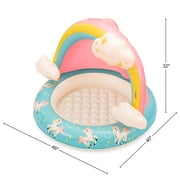 Funsicle 3.3ft Rainbow Magic Shaded Pool, Inflatable Kiddie Pool, Multicolor, Round, Age 3 & up