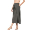 thumbnail image 4 of Niobe Clothing Womens Mid Calf Pleated Midi Swing Skirt High Waist A-Line, 4 of 7