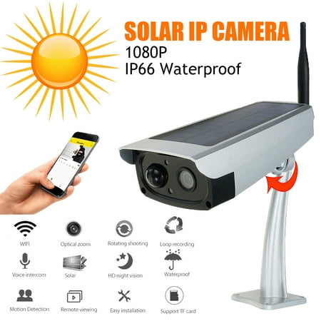 Solar WiFi Wireless IP Surveillance Security Camera System IP66 Waterproof Outdoor Indoor Induction 1080P HD Night Vision APP Remote Control PIR Infrared motion sensor (Best Solar System App)