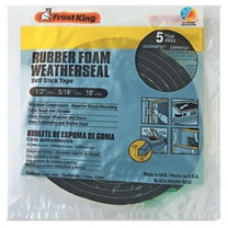 Frost King Weather Seal,Rubber Foam, Black, 10 ft L R512H