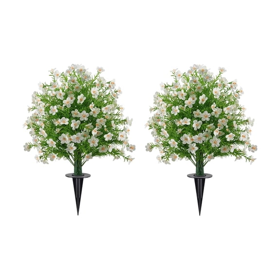 Artificial Topiary Bushes for Outdoors with Spike, Boxwood Ball Fake Shrubs UV Resistant Faux Plants for Indoor Outdoor Spring Valentine's Day Decor (Boxwood Colorful -2 Packs)