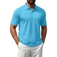 thumbnail image 4 of OIOLOYJM Mens Polo Shirts Short Sleeve Quick Dry Golf Shirt Athletic Business Work T-Shirt Workout Running Lightweight Top Sky Blue L, 4 of 5