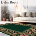 thumbnail image 2 of ODIKA 8'x10' Machine Washable Non-Slip Area Rug, Paisley Damask with Swirling Botanical High Traffic Rug, Green, 590525, 2 of 7