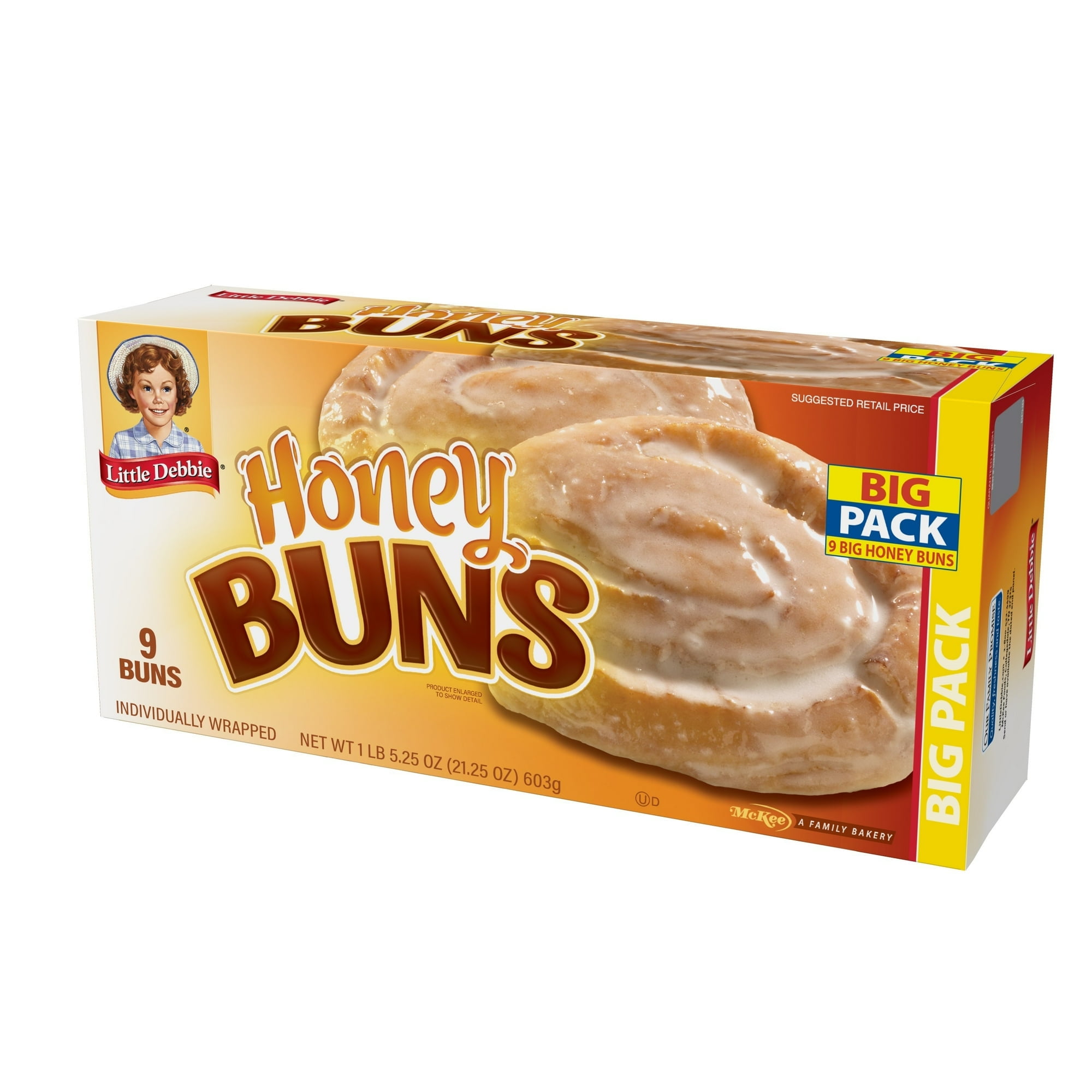 2 Pack - Little Debbie Honey Buns Breakfast Pastries - Big Pack - 9 ct Packaging may vary