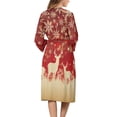 thumbnail image 2 of Yuyamidu Christmas Robes for Women Plus Size S Reindeer Long Sleeves Bathrobe Sleepwear Snowflake Kimono Dress Comfy Long Nightgown Loose Dressing Gown Robe, 2 of 7