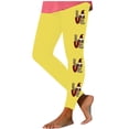 thumbnail image 3 of lcziwo Women's Valentine Day Leggings Novelty Letter Graphic Print Tight Yoga Pants Casual Elastic High Waisted Tummy Control Sport Leggings Yellow M, Limited Time Sale, 3 of 7