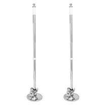 HEMOTON Portable Flag Pole Holder with Suction Cup Base for Car Truck Bike Silver Stainless Steel Plastic