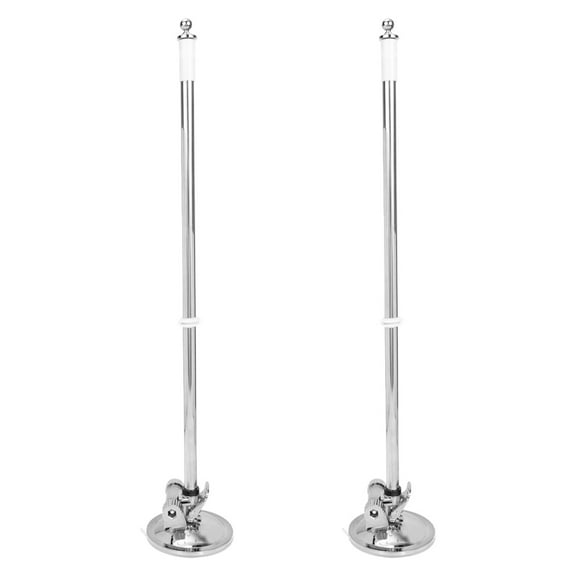 HEMOTON Portable Flag Pole Holder with Suction Cup Base for Car Truck Bike Silver Stainless Steel Plastic