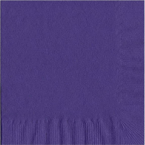 600 - (12 Pks of 50) 2 Ply Plain Solid Colors Luncheon Dinner Napkins Paper - Purple