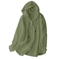 thumbnail image 2 of CFLVAEK Womens Sun Protection Hoodie Shirt Solid Color Long Sleeve Drawstring Beach Vacation Blouse Casual Swimsuit Cover Up Tops Light green M, 2 of 3