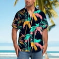 thumbnail image 2 of DJDLJWCJ Mens Hawaiian Shirts Short Sleeve, Lightweight Graphic Tee Vacation Hawaiian T Shirts polo T Shirts Summer Beach Shirts Black 4XL, 2 of 7