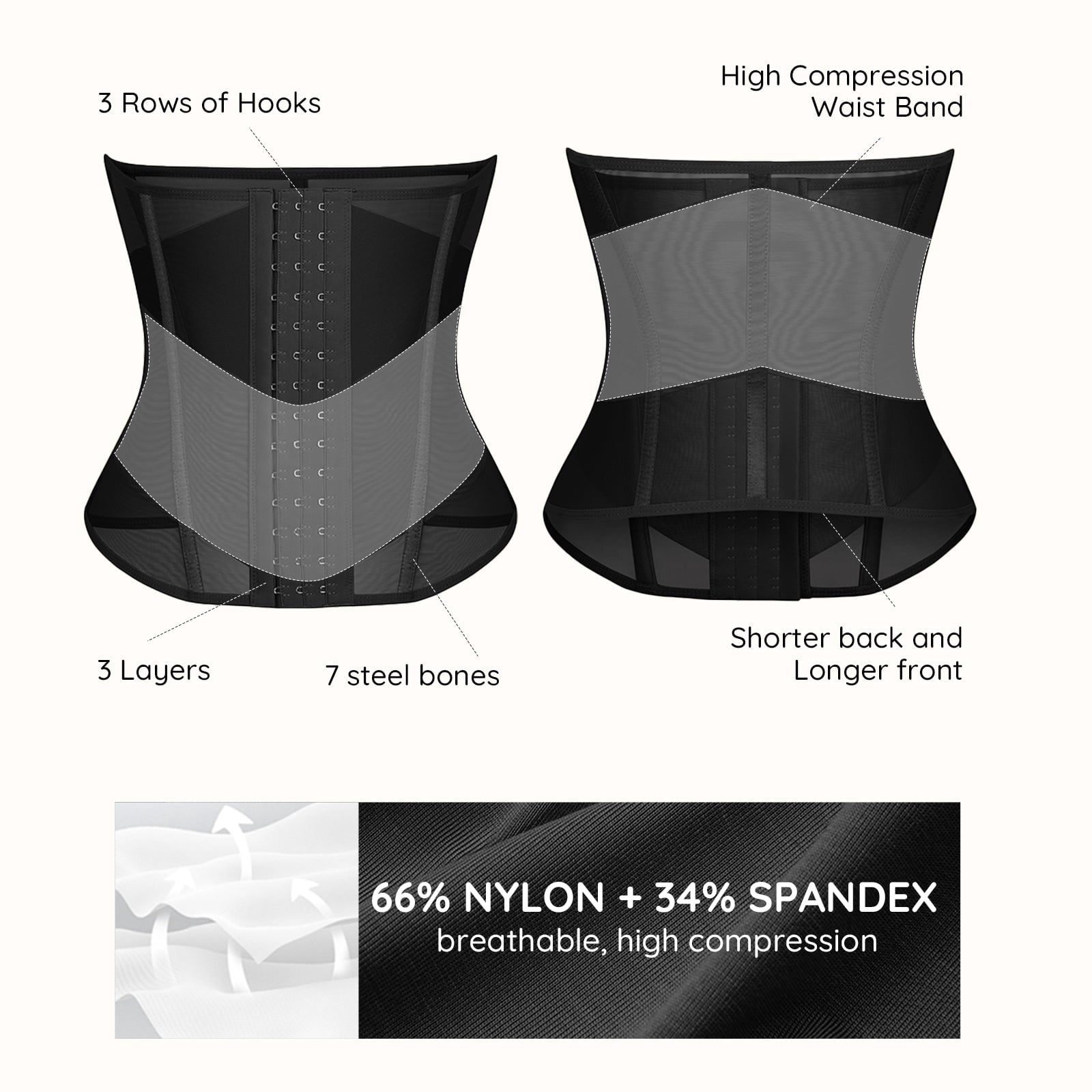 FeelinGirl Women Waist Trainer Belt High Waisted Tummy Control Shapewear