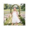 thumbnail image 4 of Sunny Fashion Girls Dress White Lace Flowy A-line Tiered Sleeveless Sundress Wedding Party 7 Years, 4 of 7
