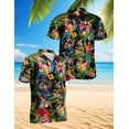 thumbnail image 2 of Netecom Party Parrots Hawaiian Shirt for Men, Tropical Style, Button Down Summer Beach Short Sleeve, S-5XL, 2 of 6