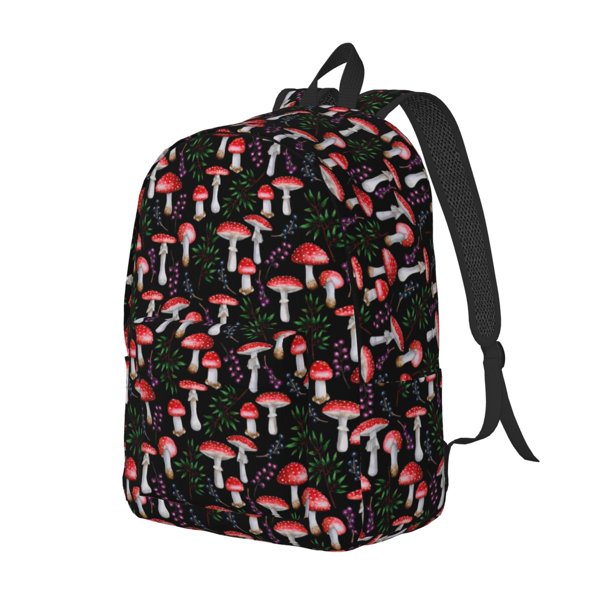 Fotbe Red Mushrooms Mochila de Lona con Estampado, Mochila Duradera, Mochila Versátil de Alta Calidad, Mochila Compacta Vintage-Small