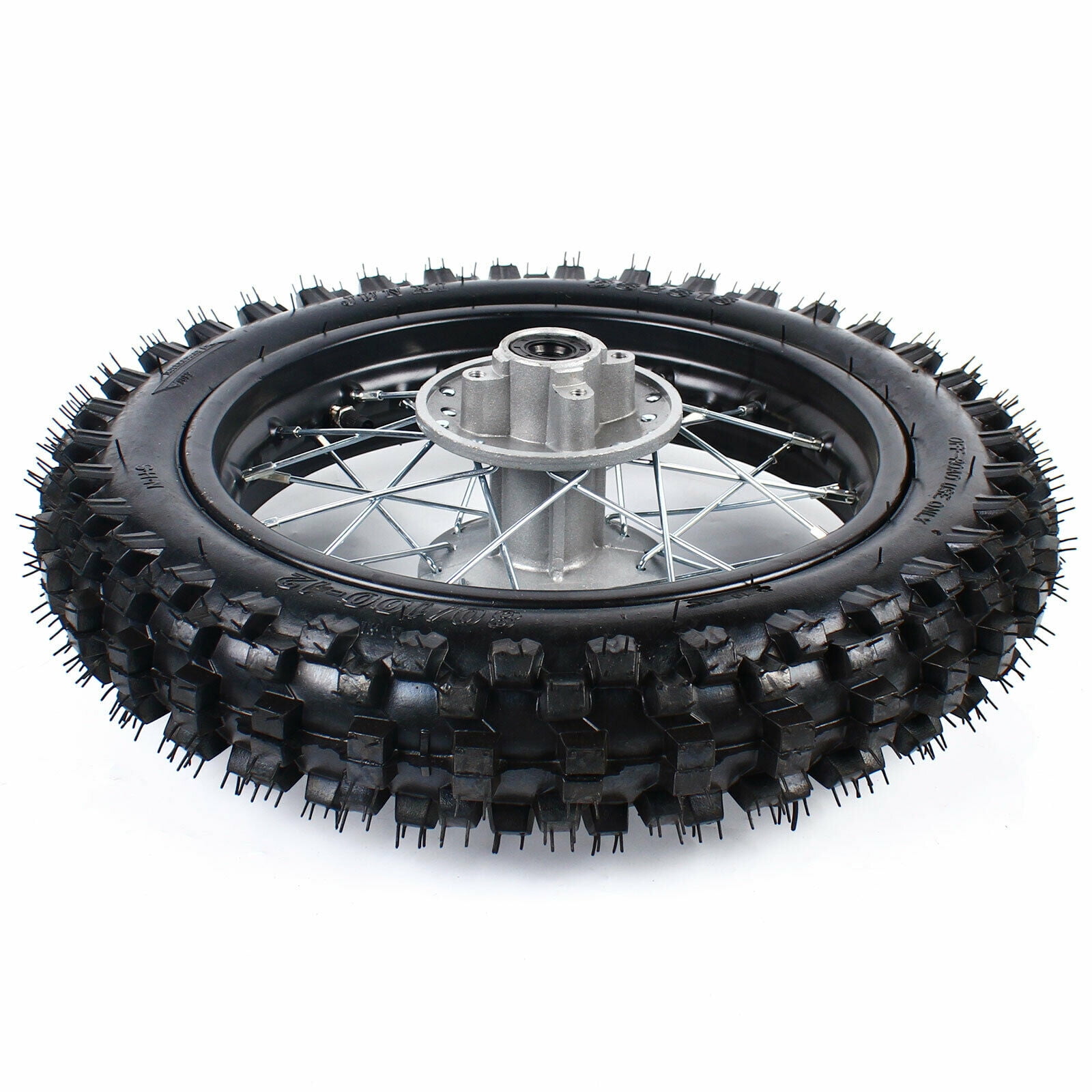 WPHMOTO 80/100-12 Rear Tire Disc Brake Wheel Rim With 12mm Bearing Set for Pit Pro Dirt Bike 
