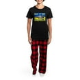 thumbnail image 4 of CafePress - Distressed, 80S Style, Ukraine, Ghost Of Kyiv, Zel - Women's Short Sleeve Print T-Shirt and Pants Dark Cotton Pajama Set, 4 of 7