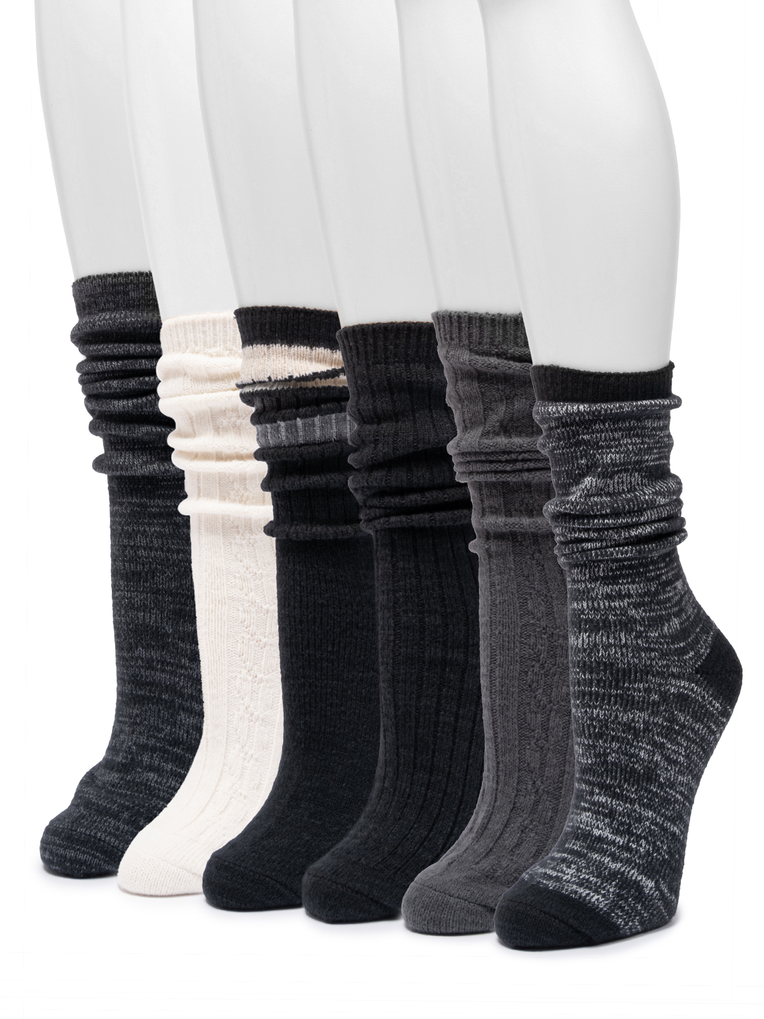 MUK LUKS Women's Fluffy Dream Tall Boot Socks, 6-Pack photo 4
