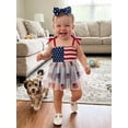 thumbnail image 6 of Baby Girl 4th Of July Outfits My First Patriotic Smocked Tulle Romper Dress American Flag Clothes, 6 of 8
