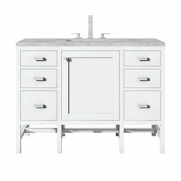 James Martin Vanities E444-V48-3Vsl Addison 48" Single Basin Wood Vanity Set - White