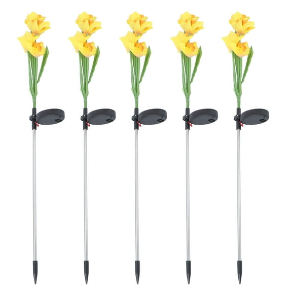 GOOHOCHY Backyard Lights Outdoor Solar Power Led Narcissus Stick Lamp Stainless Steel 1Pcs
