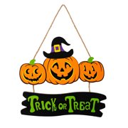 Mildsown Halloween Hanging Sign, Wooden Trick or Treat Witch Pumpkin Holiday Wall Decor Party Favor