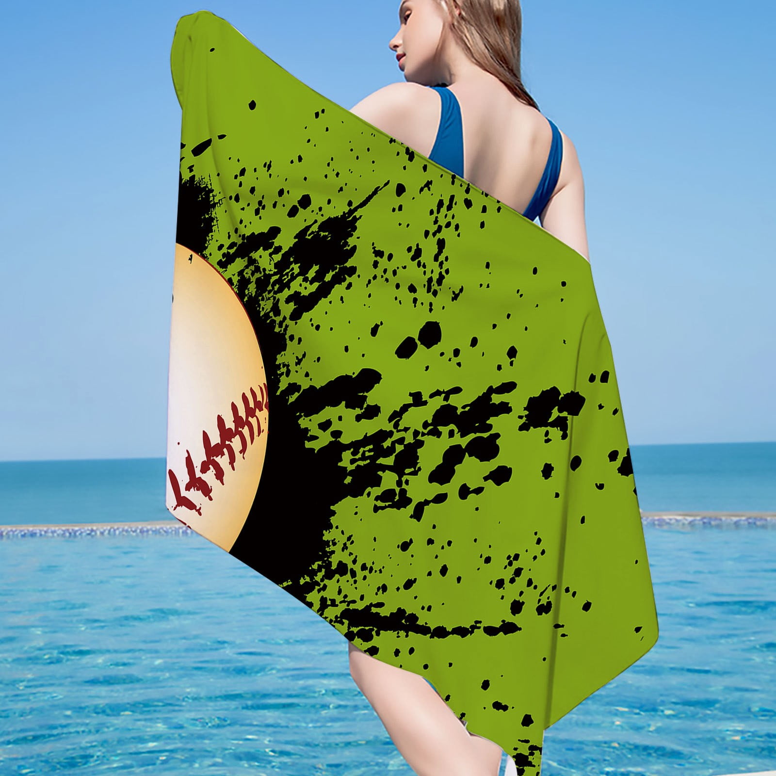 Dqueduo Beach Towel 30"x60" Microfiber Beach Towels for Travel, Quick