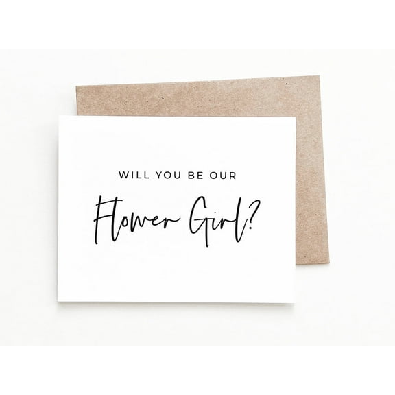 Flower Girl Proposal Card – "Will You Be Our Flower Girl?" with Kraft Envelope – Perfect for Wedding Invitations and Floral Roles