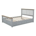 thumbnail image 4 of Queen Size Wood Platform Bed with Two Drawers and Wooden Slat Support(Gray), 4 of 11