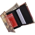 thumbnail image 6 of Men's Genuine Leather Credit Card ID Holder Trifold Wallet with Middle Flap Skull, 6 of 9