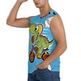 thumbnail image 3 of Haiem Men's Dinosaur Riding a Motorcycle Print Tank Tops Summer Sleeveless Cut Off Workout T-Shirts Fitness Vest Athletic Undershirts-X-Large, 3 of 8