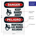 thumbnail image 3 of Keep Hands Away Bilingual Sign, OSHA Danger Sign, 24x36 Corrugated Plastic, 3 of 7